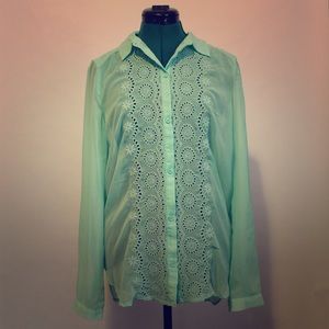 🔴 Lauren Conrad Seafoam blouse